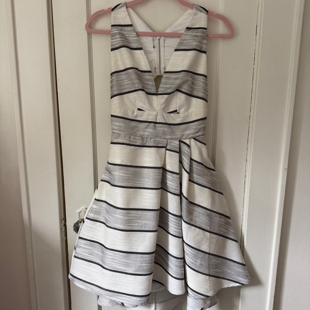 L’Atiste by Amy Stripe Fit & Flare Backless Dress Size S - Picture 2 of 16